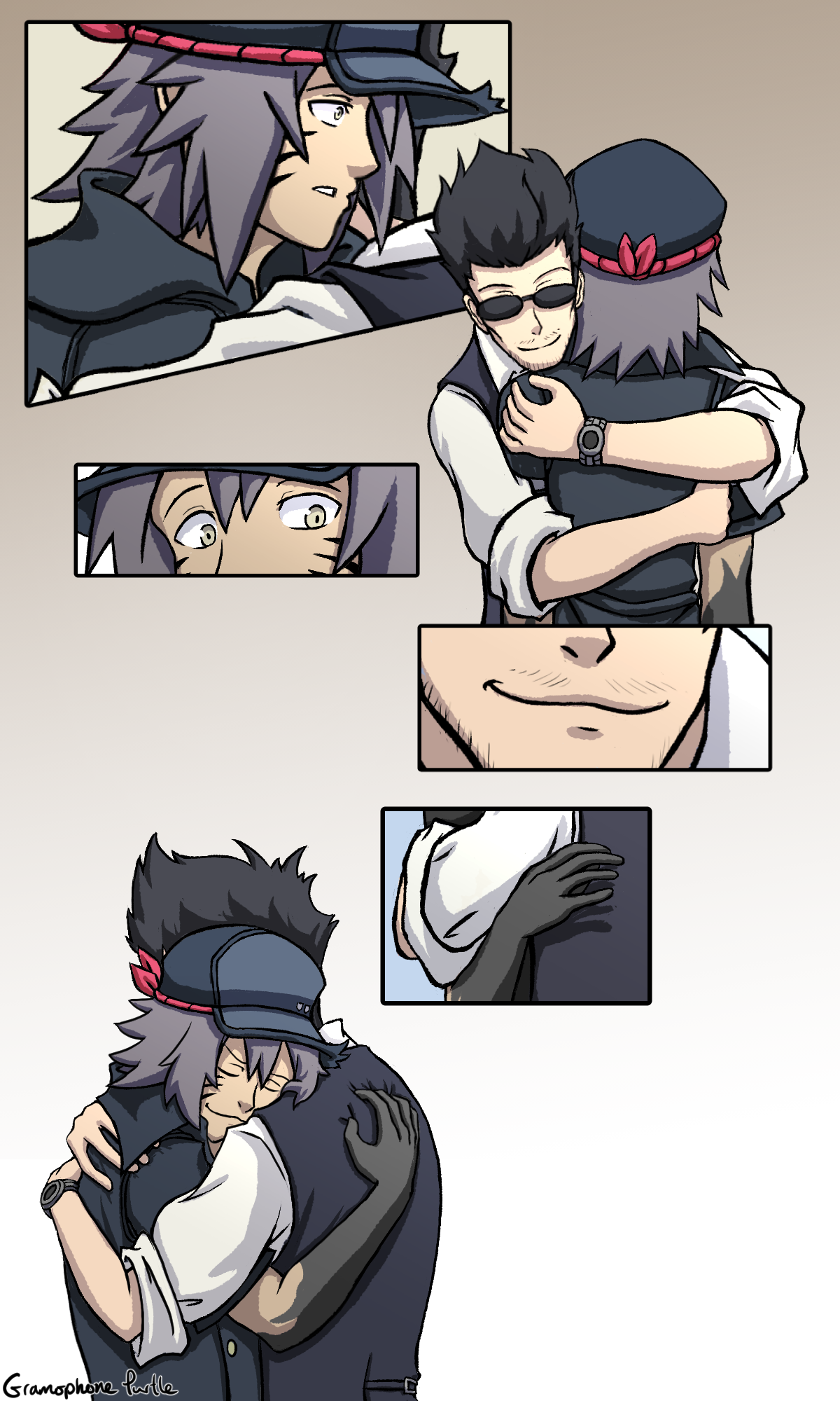 The comic comtinues and Hanekoma hugs Sho tightly and Sho slowly returns the hug, both of them smiling, hugging and happy.