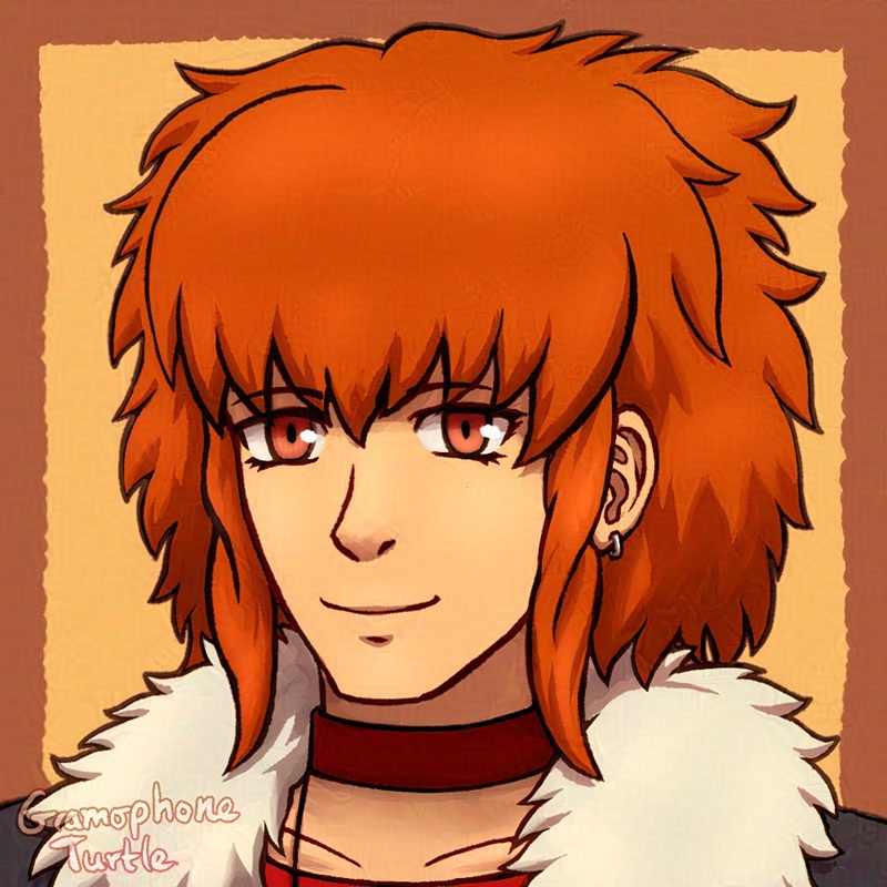 Digital art of a red-orange haired woman, an OC belonging to findher-ogg on Tumblr.