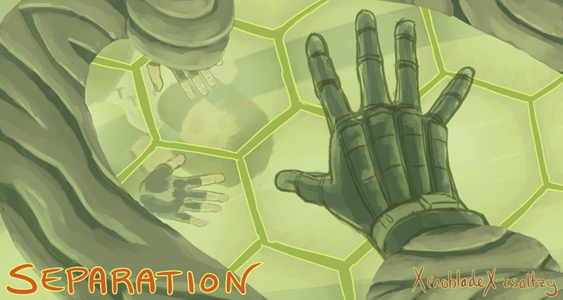 Separation: Lin reaching for Lao who is being pulled under.