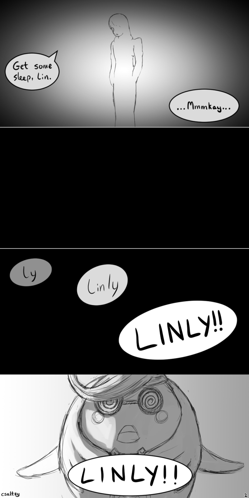 Tatsu calls to Lin, waking her up.