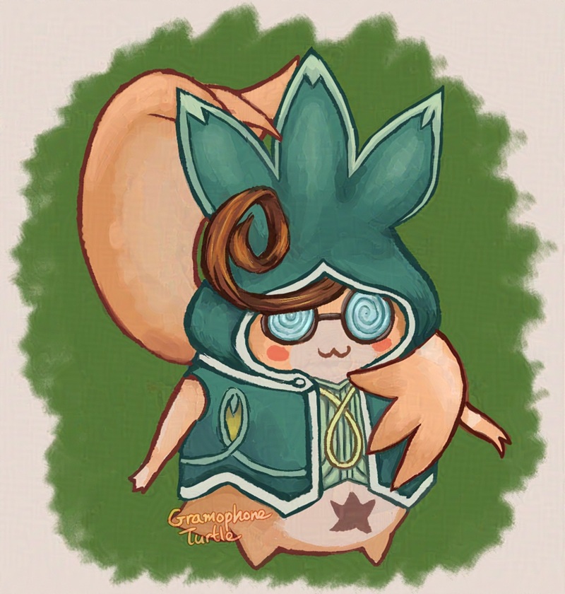 Digital art of Tatsu from Xenoblade X. His right wing is raised and scratching the back of his hat.