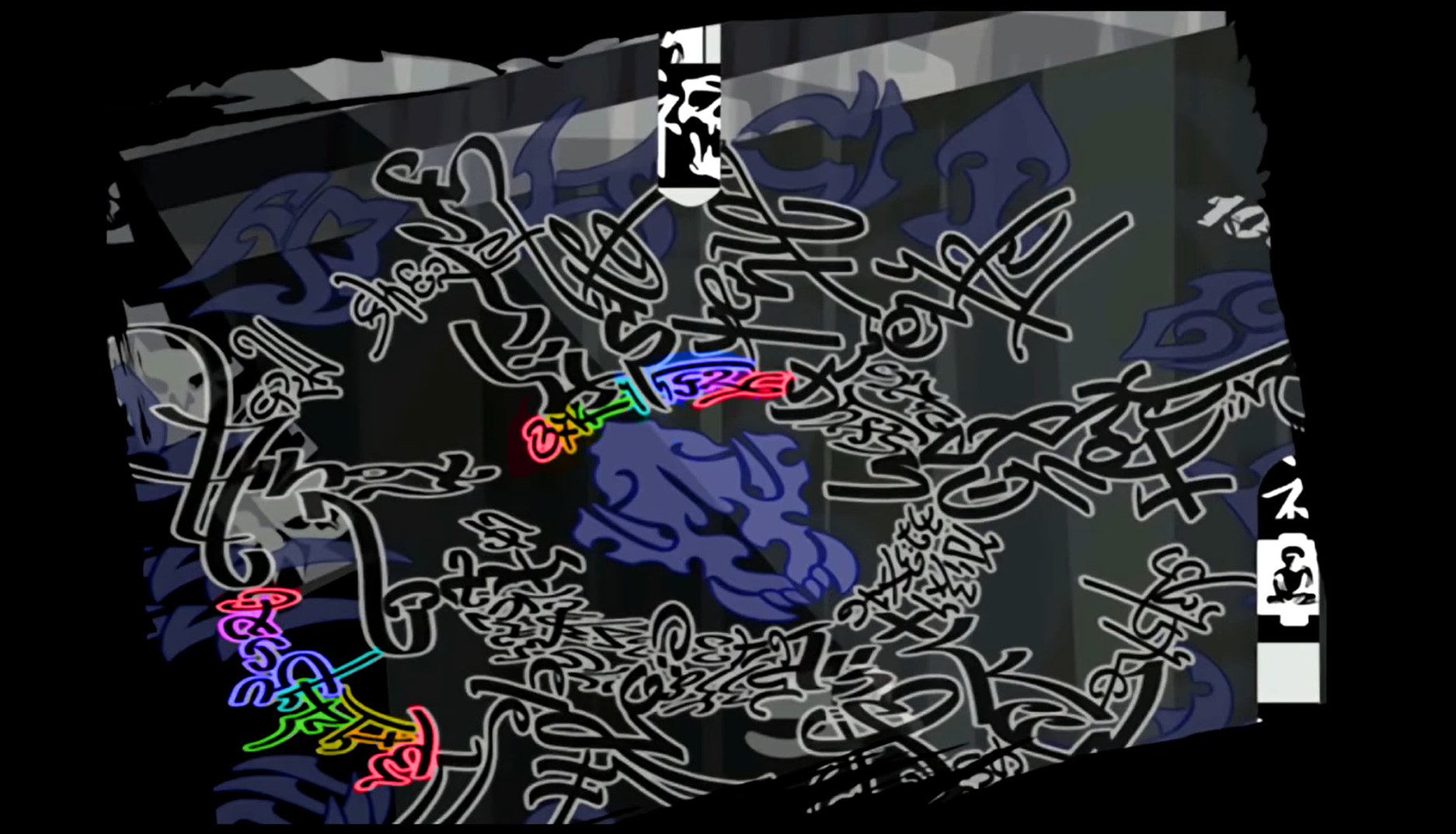 The Taboo Noise Refinery Sigil, but with some of the beginning digits of pi highlighted in rainbow.